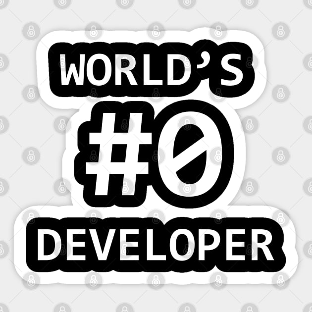 World's #0 Programmer for Software Developer and Coder Humor Sticker by tobzz